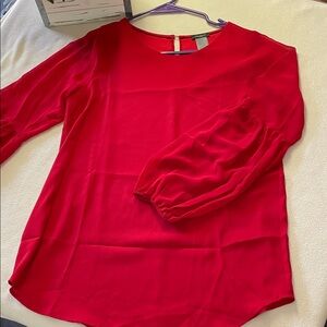 040-Ann Taylor Factory Scarlet Blouse